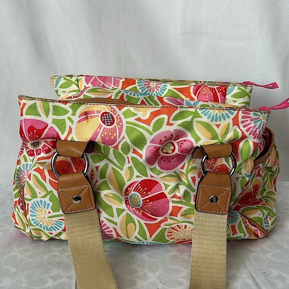 Lily Bloom Super Cute Multicolor Floral Tote Purse Bag πΈπΈ - Picture 2 of 16